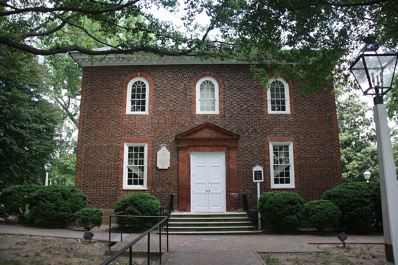 The Falls Church, the historic 18th-century brick church on East Fairfax Street in Falls Church, Virginia